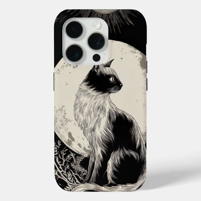 Mystic Cat Art – Moonlit Watcher Case-Mate iPhone Case (Back)