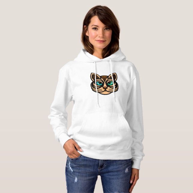 Mystic Cat Eyes Art Sweat - shirt à capuche fémini (Devant entier)