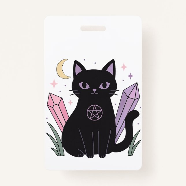Mystic Cat” Pastel Goth Badge (Front)