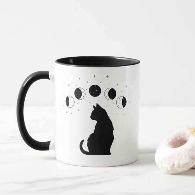 Mystic Cat Phases Mug (With Donut)