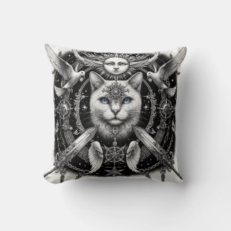 "Mystic Cat" Throw Pillow