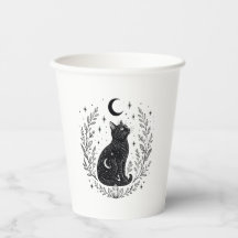 Mystic cat under the moon
