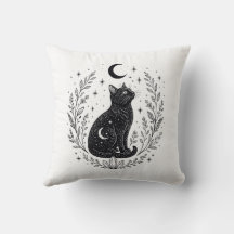 Mystic cat under the moon