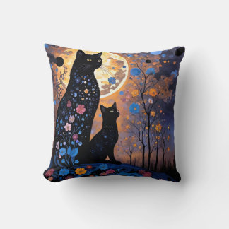 Mystic Cats Throw Pillow