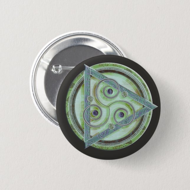 Mystic Celtic Triad 2 Inch Round Button (Front & Back)
