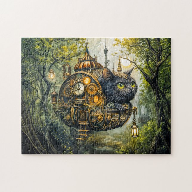 Mystic clockwork cat jigsaw puzzle (Horizontal)
