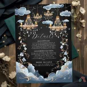 Mystic Clouds Opulent Chandelier Wedding Enclosure Card
