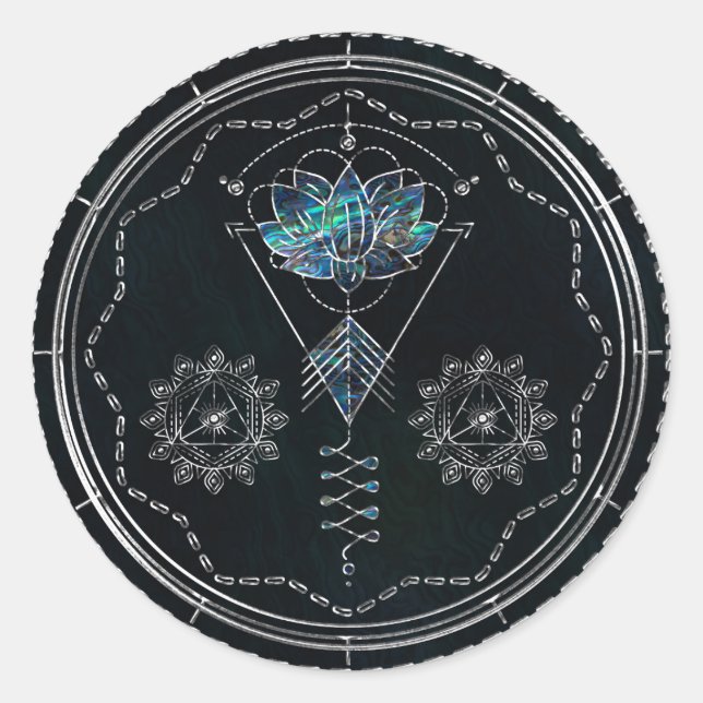 Mystic Colourful Unalome  All Seeing Eye Classic Round Sticker (Front)