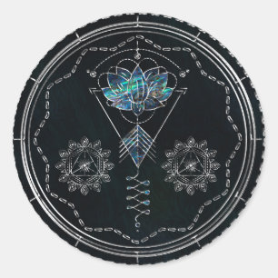 Mystic Colourful Unalome  All Seeing Eye Classic Round Sticker