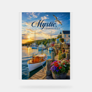 Mystic, Connecticut Harbour Sunset Acrylic Sign
