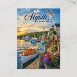Mystic, Connecticut Harbour Sunset Calling Card