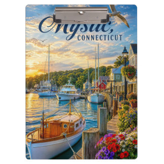 Mystic, Connecticut Harbour Sunset Clipboard