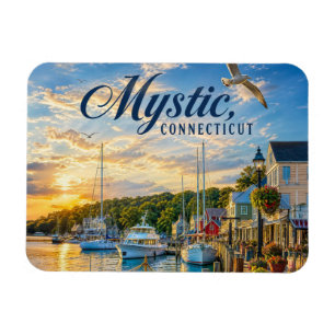 Mystic, Connecticut Harbour Sunset Magnet