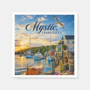 Mystic, Connecticut Harbour Sunset Napkin