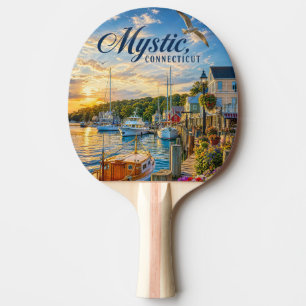 Mystic, Connecticut Harbour Sunset Ping Pong Paddle