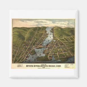 Mystic Connecticut in 1879 Magnet