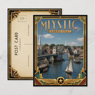 Mystic Connecticut Vintage Art Deco Golden Age Postcard