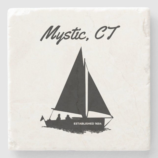 Mystic CT Stone Coaster (Front)