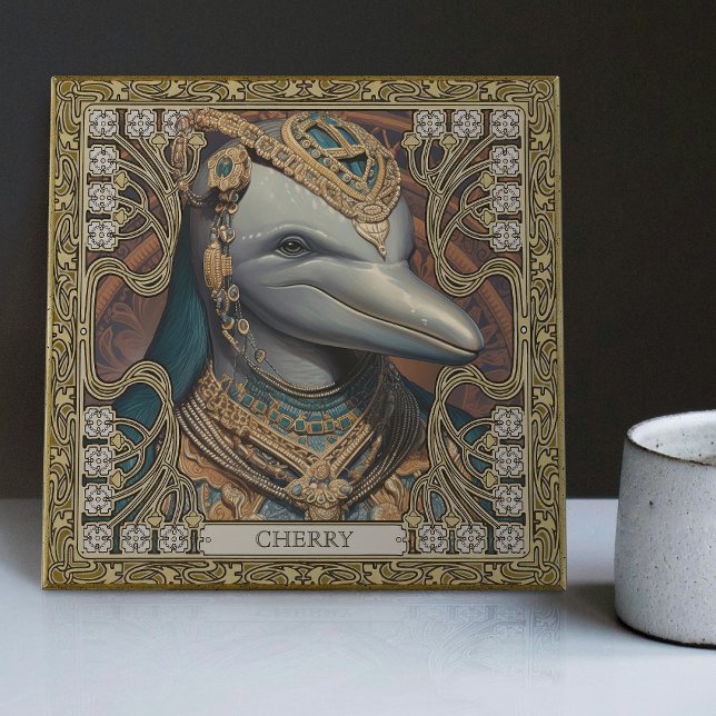 Mystic Dolphin Spirit Personalized Tribal Tribute Tile (Creator Uploaded)