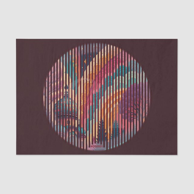 Mystic Dome Tissue on Plum Base – Customizable Paper (Front)