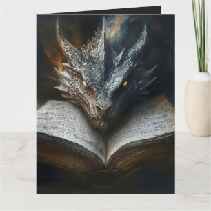 Mystic Dragon Reading Ancient Books Postcard Got