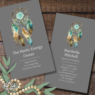 Mystic Dreamcatcher Spiritual Metaphysical Yoga Business Card