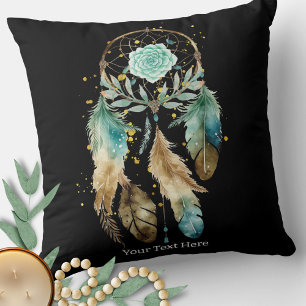 Mystic Dreamcatcher Spiritual Metaphysical Yoga Throw Pillow