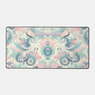 Mystic Elegance: Pastel Kirin Whispers Desk Mat