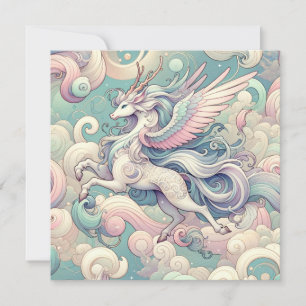 Mystic Elegance: Pastel Kirin Whispers Invitation