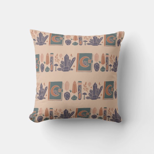 Mystic Elements Pattern Throw Pillow (Front)