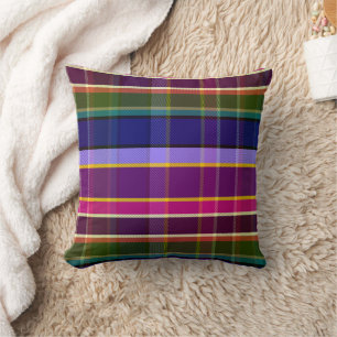 Mystic Elements Plaid MM Throw Pillow