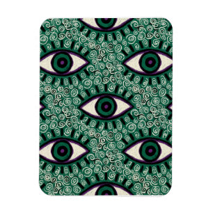 "Mystic Emerald Eyes" - Psychedelic Swirl Seamless Magnet