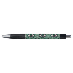 "Mystic Emerald Eyes" - Psychedelic Swirl Seamless Pen