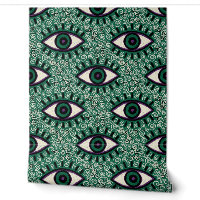 "Mystic Emerald Eyes" - Psychedelic Swirl Seamless
