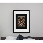 Mystic Feline Gaze – Art Deco Cat Poster<br><div class="desc">This mesmerizing poster features a mystical cat rendered in a bold Art Deco-inspired style, with intricate red, cream, and black detailing. The cat's intense gaze, framed by geometric patterns and symbolic eye motifs, radiates a sense of wisdom and mystery. Perfect for cat lovers with a flair for the enigmatic, this...</div>