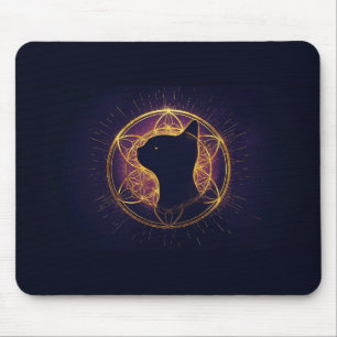 Mystic Feline Within the Sacred Circle Mouse Pad