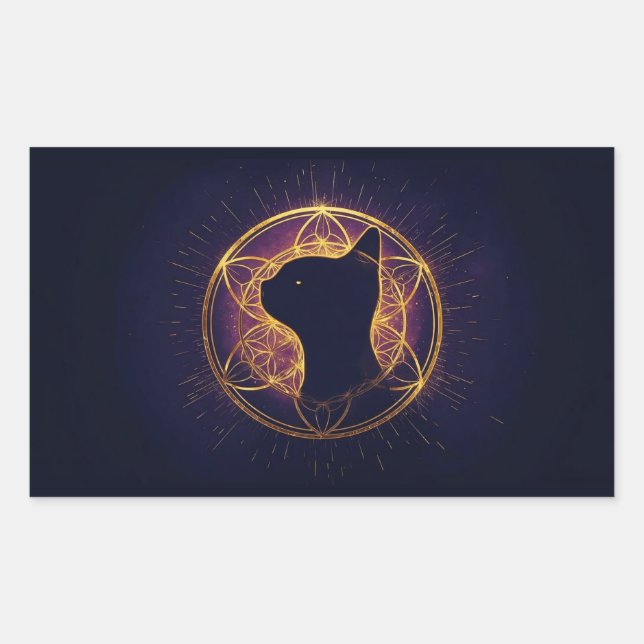 Mystic Feline Within the Sacred Circle Sticker (Front)