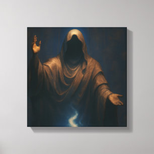 Mystic Flame Hooded Figure Art Print