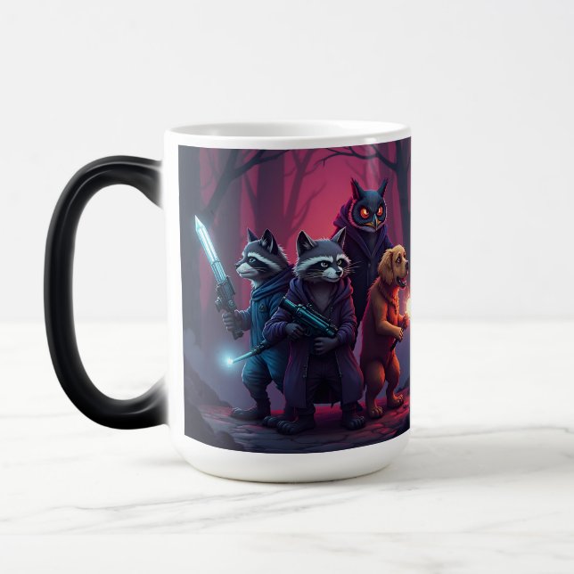 Mystic Forest Animal Warrior Art Magic Mug (Left)