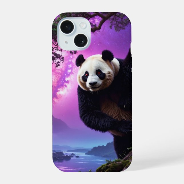 Mystic Forest Panda iPhone 15 Case (Back)