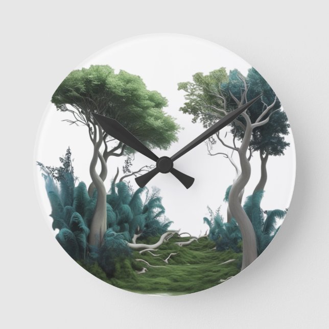 Mystic Forest Path – Nature Inspired Artistic Wall Round Clock (Front)