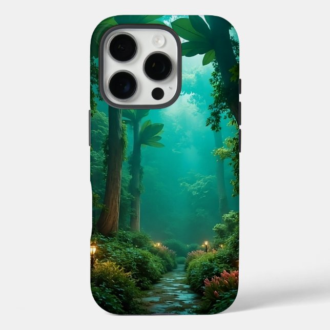 Mystic Forest Sunrise iPhone Coque unique (Verso)