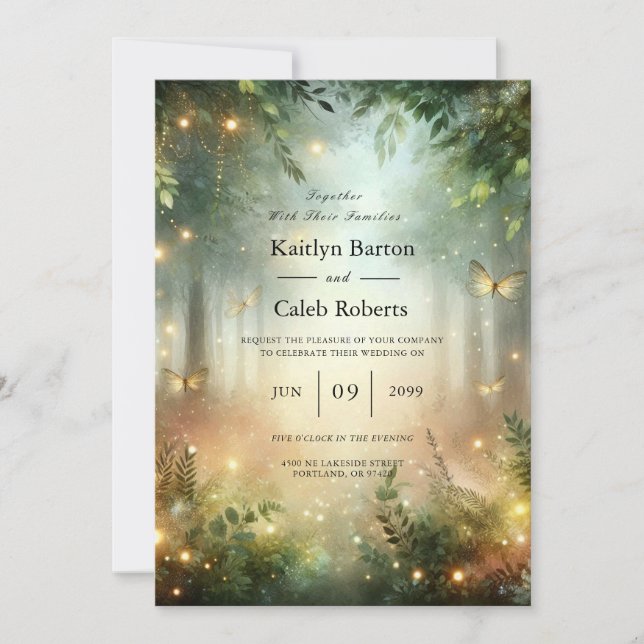 Mystic Forrest Meadow Magic Invitation (Front)