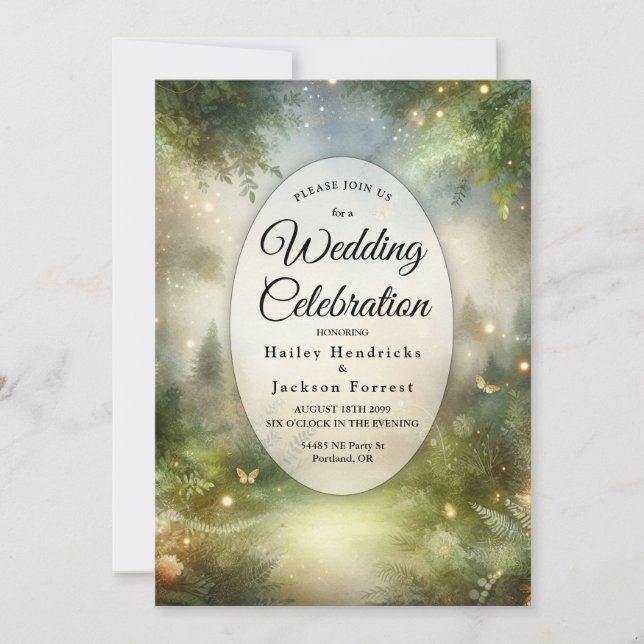 Mystic Forrest Meadow Magic Invitation (Front)