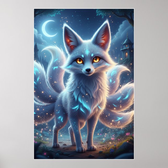 Mystic Fox Spirit – Fantasy Night Poster Art (Front)