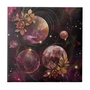 Mystic Galaxy Crystal Planet Purple Space Tile