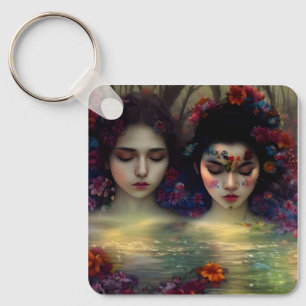 Mystic Garden: Floral Dreams Keychain