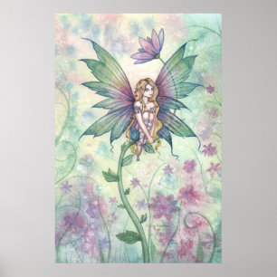 Mystic Garden Flower Fairy Fantasy Poster Print