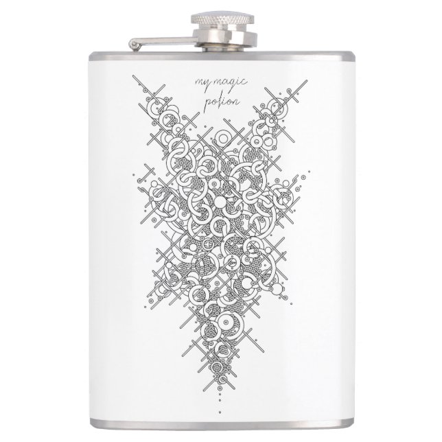 Mystic Geometric “My Magic Potion” Black Ink Flask (Front)