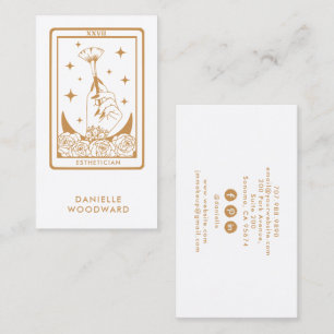 Mystic Gold Tarot Aesthetician Gold White Branding Business Card